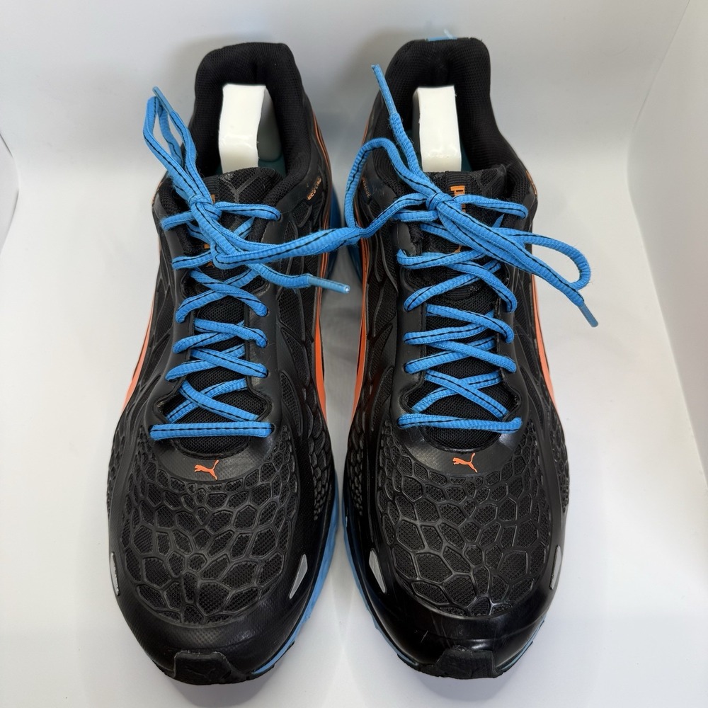 Puma Bioweb Elite Orhtolite Men's 11 Black‎ Blue Orange Running Shoes 186437-07 - Picture 3 of 11